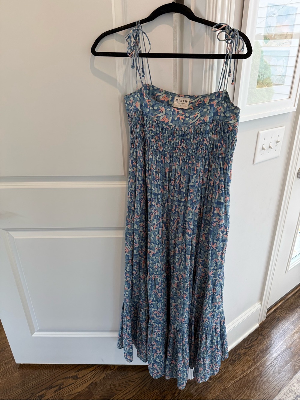 Mirth Blue Floral Maxi Dress with Tie Straps
